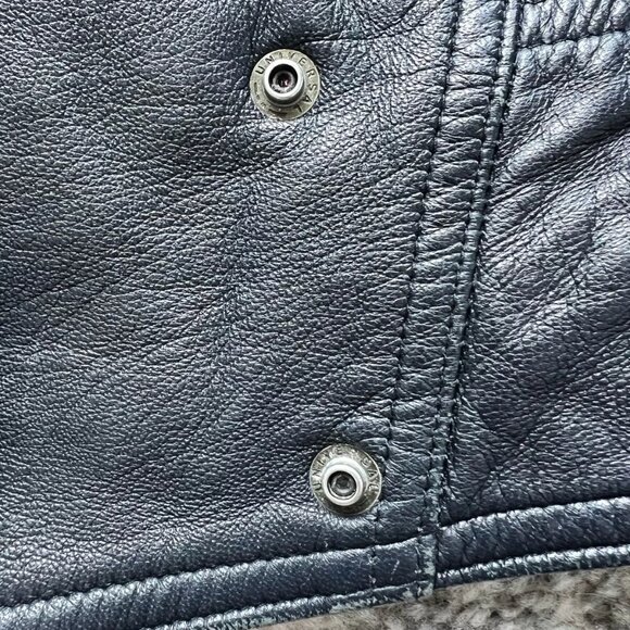 Vintage 1980s Padded Shoulder Black Leather Jacket, Danier - Picture 8 of 15